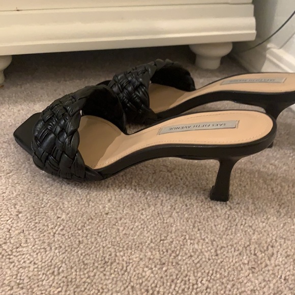 Saks Fifth Avenue Black Braided Heels - Picture 4 of 4